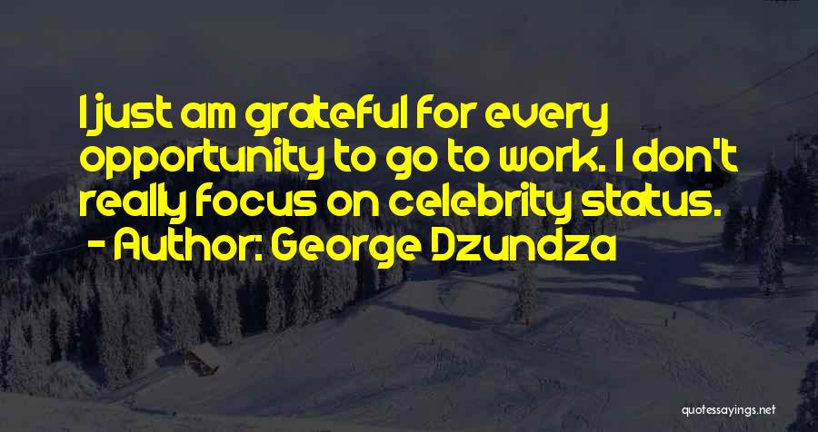 George Dzundza Quotes: I Just Am Grateful For Every Opportunity To Go To Work. I Don't Really Focus On Celebrity Status.