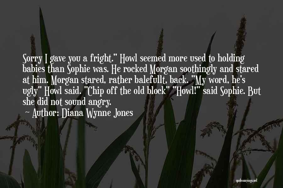 Diana Wynne Jones Quotes: Sorry I Gave You A Fright. Howl Seemed More Used To Holding Babies Than Sophie Was. He Rocked Morgan Soothingly