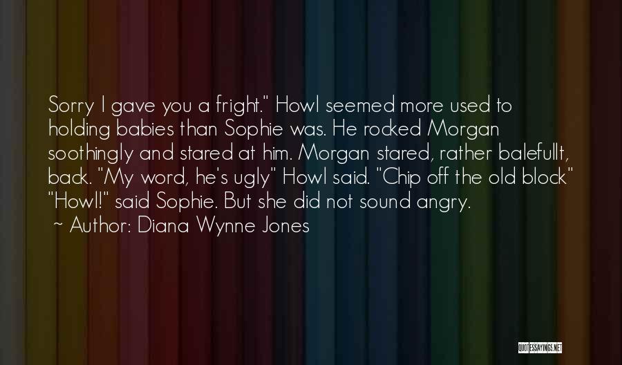 Diana Wynne Jones Quotes: Sorry I Gave You A Fright. Howl Seemed More Used To Holding Babies Than Sophie Was. He Rocked Morgan Soothingly