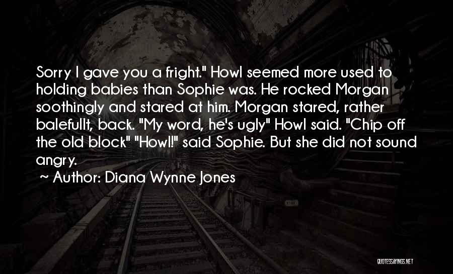 Diana Wynne Jones Quotes: Sorry I Gave You A Fright. Howl Seemed More Used To Holding Babies Than Sophie Was. He Rocked Morgan Soothingly
