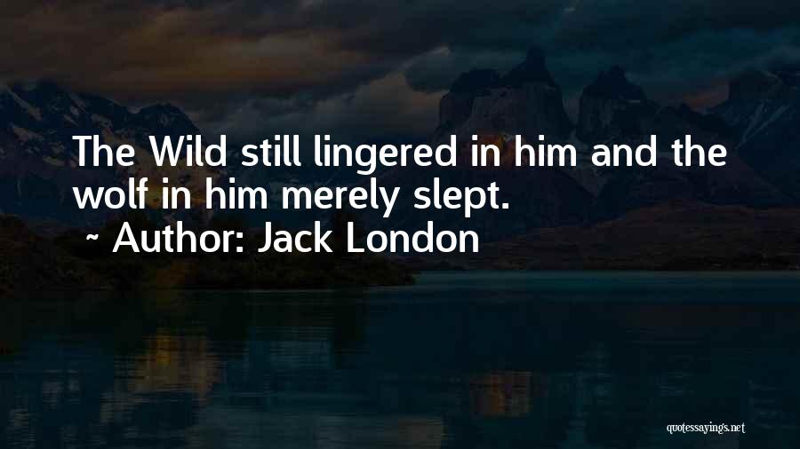 Jack London Quotes: The Wild Still Lingered In Him And The Wolf In Him Merely Slept.