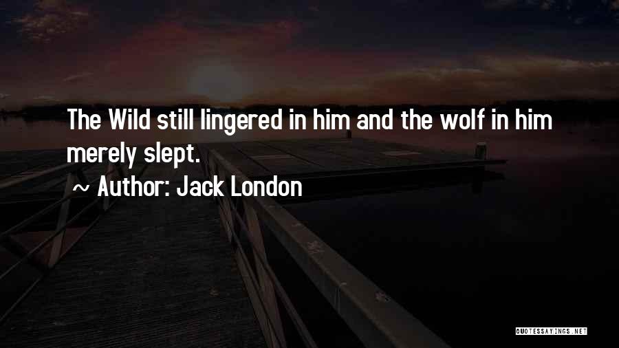 Jack London Quotes: The Wild Still Lingered In Him And The Wolf In Him Merely Slept.