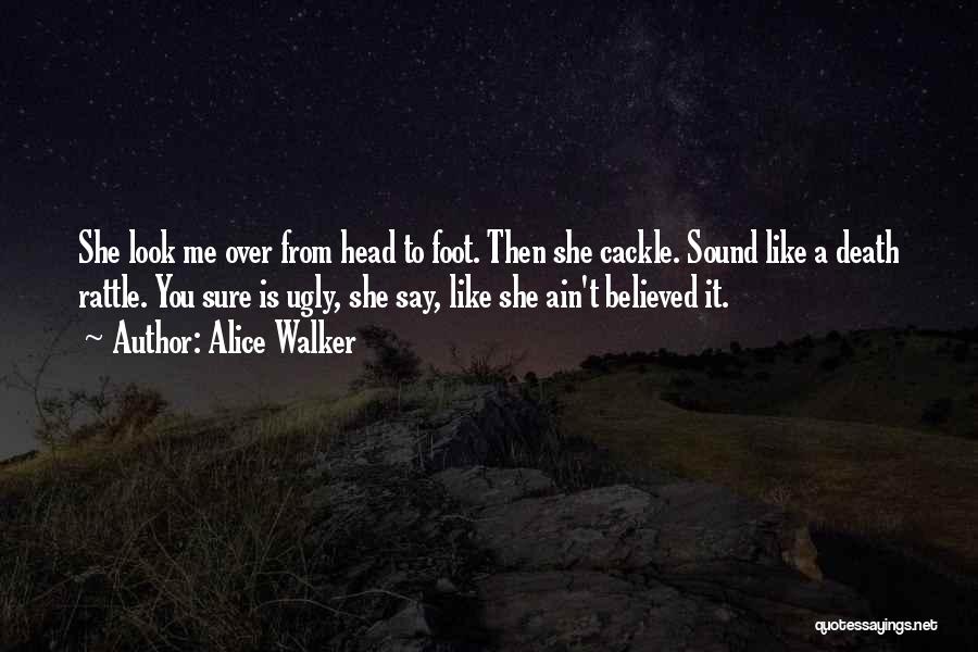 Alice Walker Quotes: She Look Me Over From Head To Foot. Then She Cackle. Sound Like A Death Rattle. You Sure Is Ugly,