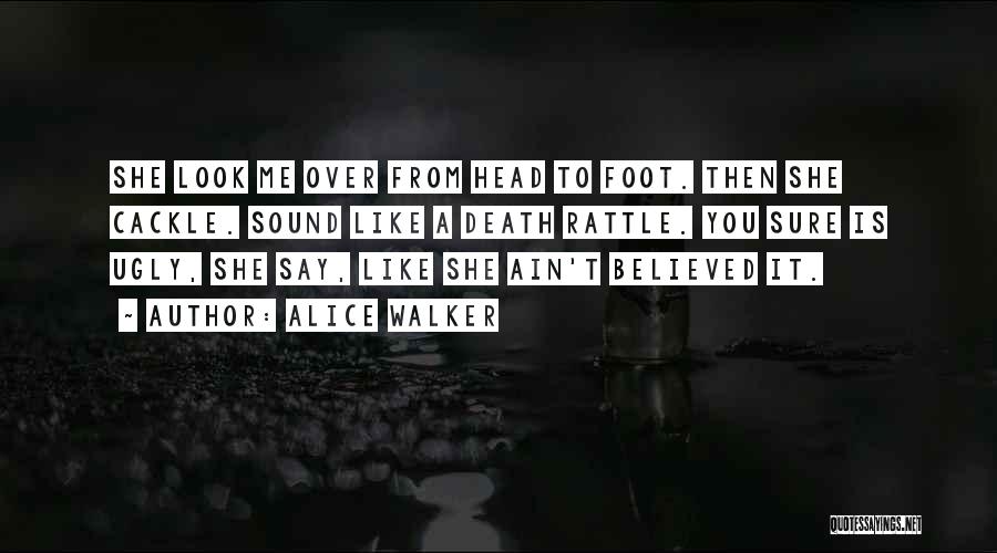 Alice Walker Quotes: She Look Me Over From Head To Foot. Then She Cackle. Sound Like A Death Rattle. You Sure Is Ugly,