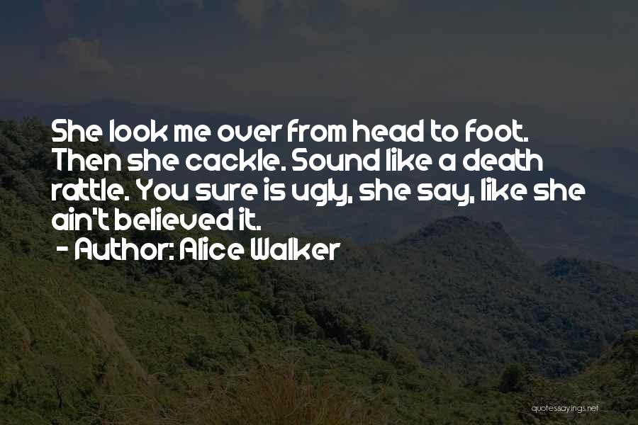 Alice Walker Quotes: She Look Me Over From Head To Foot. Then She Cackle. Sound Like A Death Rattle. You Sure Is Ugly,