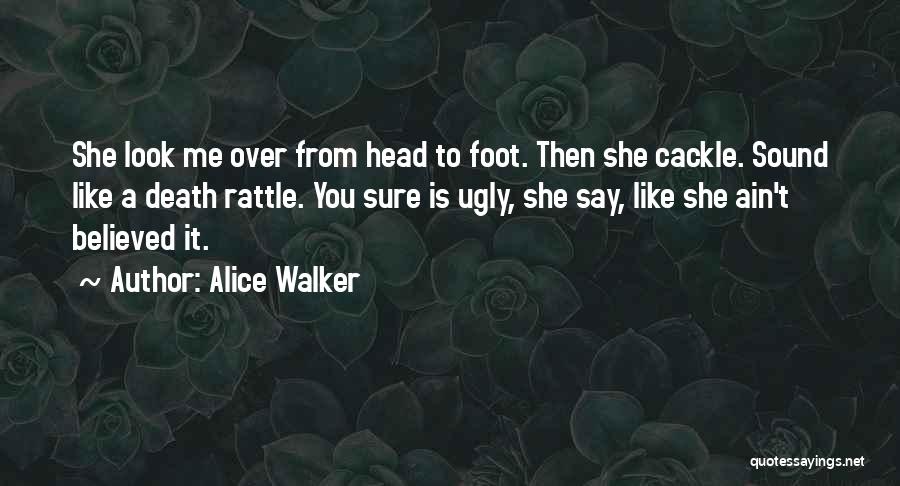 Alice Walker Quotes: She Look Me Over From Head To Foot. Then She Cackle. Sound Like A Death Rattle. You Sure Is Ugly,