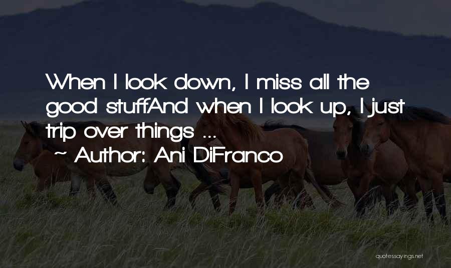 Ani DiFranco Quotes: When I Look Down, I Miss All The Good Stuffand When I Look Up, I Just Trip Over Things ...