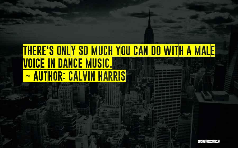 Calvin Harris Quotes: There's Only So Much You Can Do With A Male Voice In Dance Music.