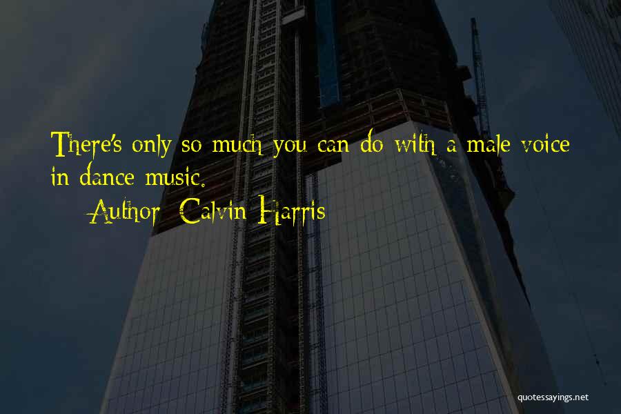 Calvin Harris Quotes: There's Only So Much You Can Do With A Male Voice In Dance Music.