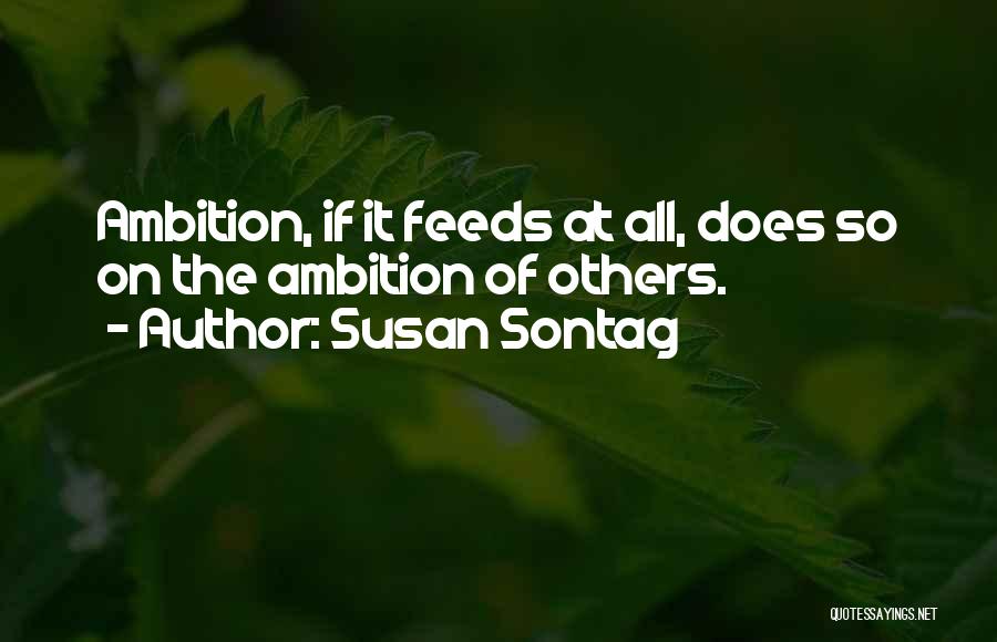 Susan Sontag Quotes: Ambition, If It Feeds At All, Does So On The Ambition Of Others.