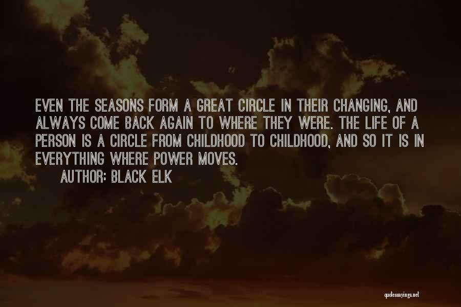 Black Elk Quotes: Even The Seasons Form A Great Circle In Their Changing, And Always Come Back Again To Where They Were. The