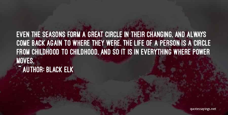 Black Elk Quotes: Even The Seasons Form A Great Circle In Their Changing, And Always Come Back Again To Where They Were. The