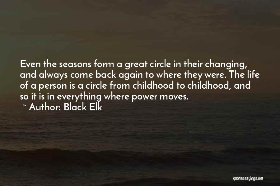 Black Elk Quotes: Even The Seasons Form A Great Circle In Their Changing, And Always Come Back Again To Where They Were. The