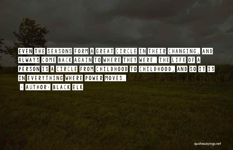 Black Elk Quotes: Even The Seasons Form A Great Circle In Their Changing, And Always Come Back Again To Where They Were. The