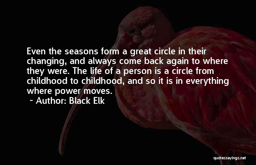 Black Elk Quotes: Even The Seasons Form A Great Circle In Their Changing, And Always Come Back Again To Where They Were. The