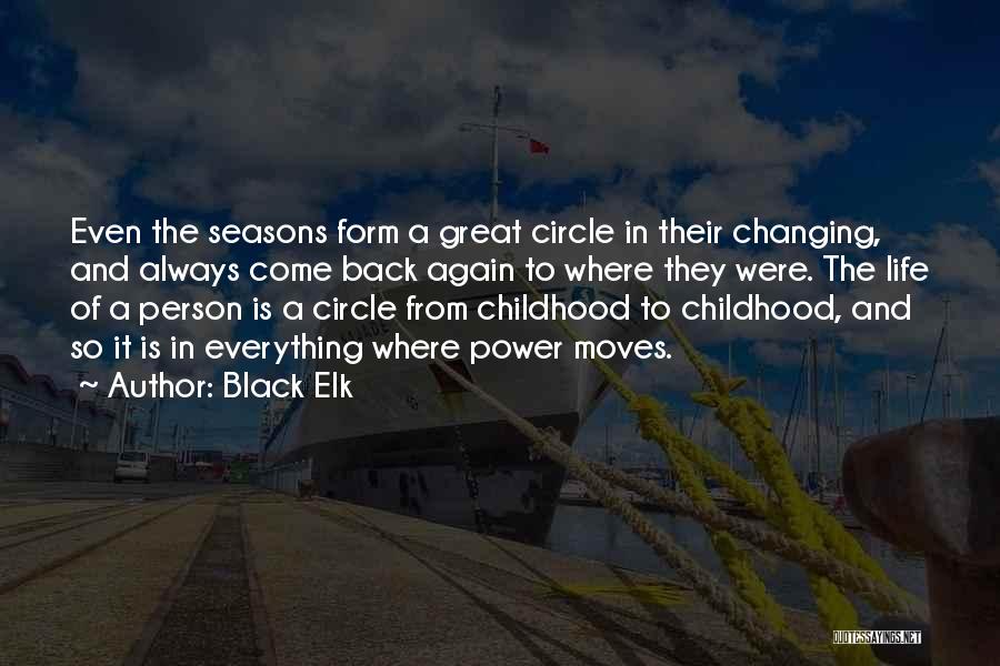 Black Elk Quotes: Even The Seasons Form A Great Circle In Their Changing, And Always Come Back Again To Where They Were. The