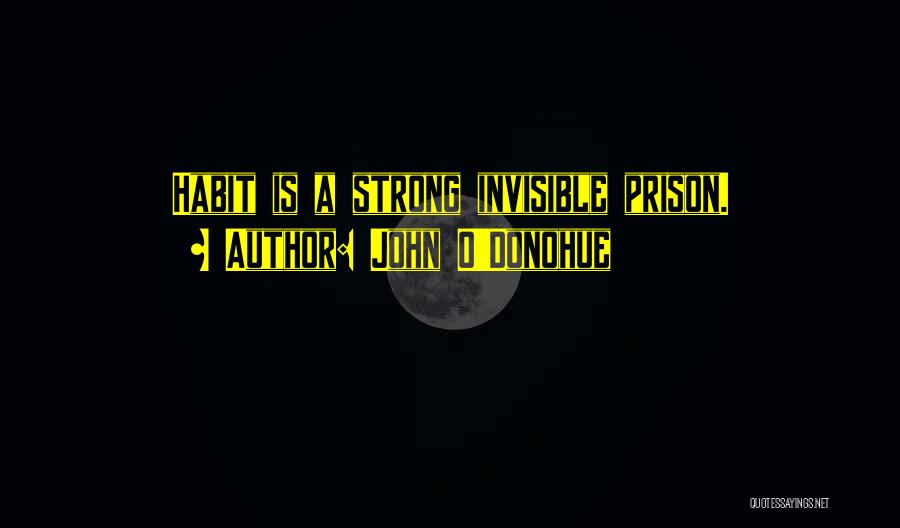 John O'Donohue Quotes: Habit Is A Strong Invisible Prison.