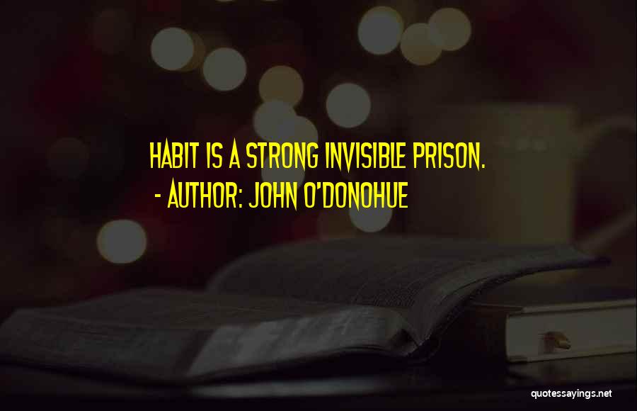 John O'Donohue Quotes: Habit Is A Strong Invisible Prison.