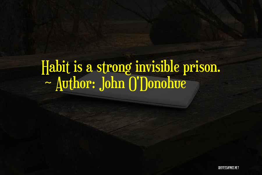 John O'Donohue Quotes: Habit Is A Strong Invisible Prison.