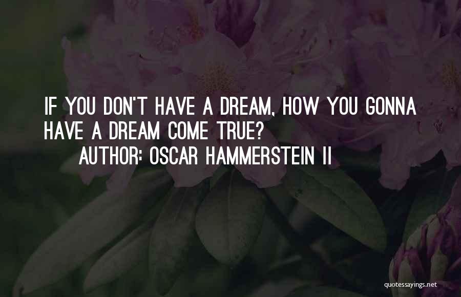 Oscar Hammerstein II Quotes: If You Don't Have A Dream, How You Gonna Have A Dream Come True?