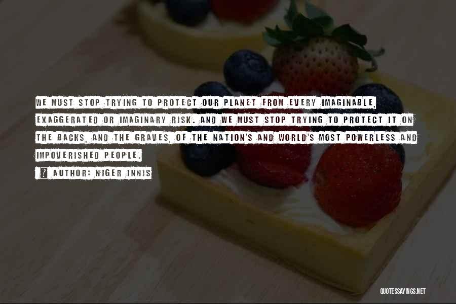 Niger Innis Quotes: We Must Stop Trying To Protect Our Planet From Every Imaginable, Exaggerated Or Imaginary Risk. And We Must Stop Trying
