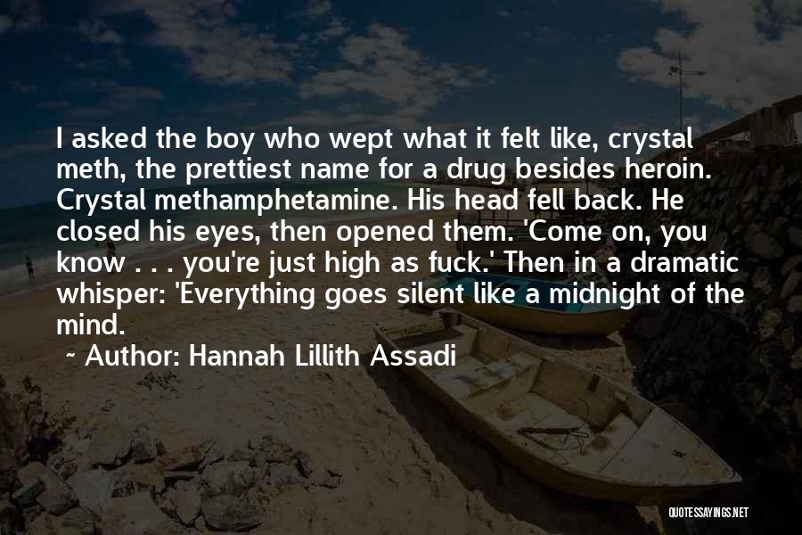 Hannah Lillith Assadi Quotes: I Asked The Boy Who Wept What It Felt Like, Crystal Meth, The Prettiest Name For A Drug Besides Heroin.