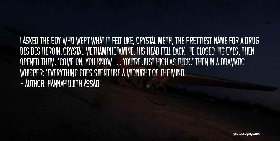 Hannah Lillith Assadi Quotes: I Asked The Boy Who Wept What It Felt Like, Crystal Meth, The Prettiest Name For A Drug Besides Heroin.