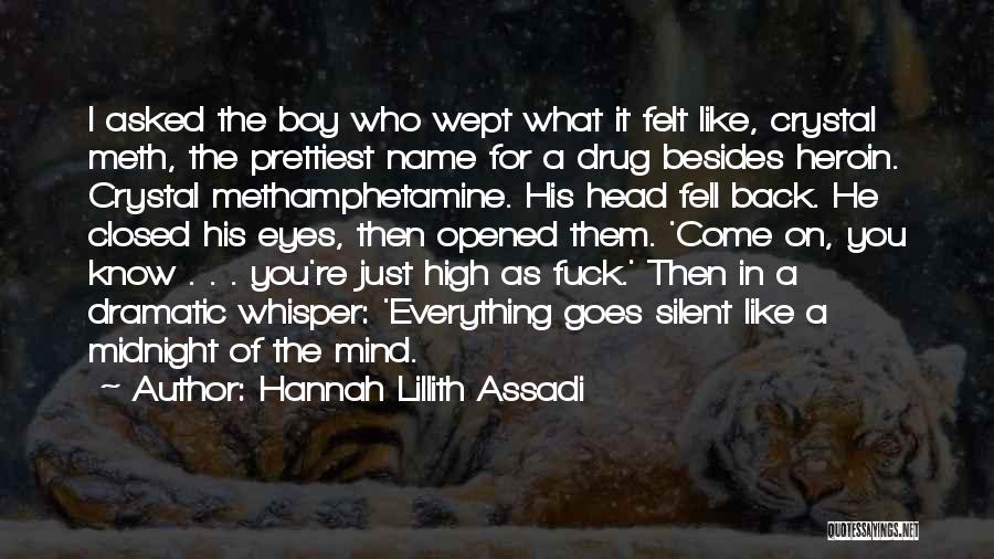 Hannah Lillith Assadi Quotes: I Asked The Boy Who Wept What It Felt Like, Crystal Meth, The Prettiest Name For A Drug Besides Heroin.