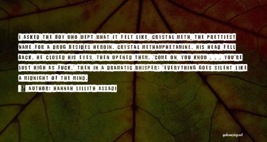 Hannah Lillith Assadi Quotes: I Asked The Boy Who Wept What It Felt Like, Crystal Meth, The Prettiest Name For A Drug Besides Heroin.