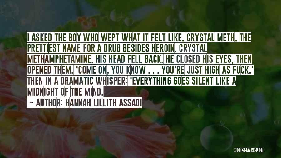 Hannah Lillith Assadi Quotes: I Asked The Boy Who Wept What It Felt Like, Crystal Meth, The Prettiest Name For A Drug Besides Heroin.