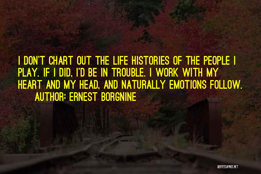 Ernest Borgnine Quotes: I Don't Chart Out The Life Histories Of The People I Play. If I Did, I'd Be In Trouble. I