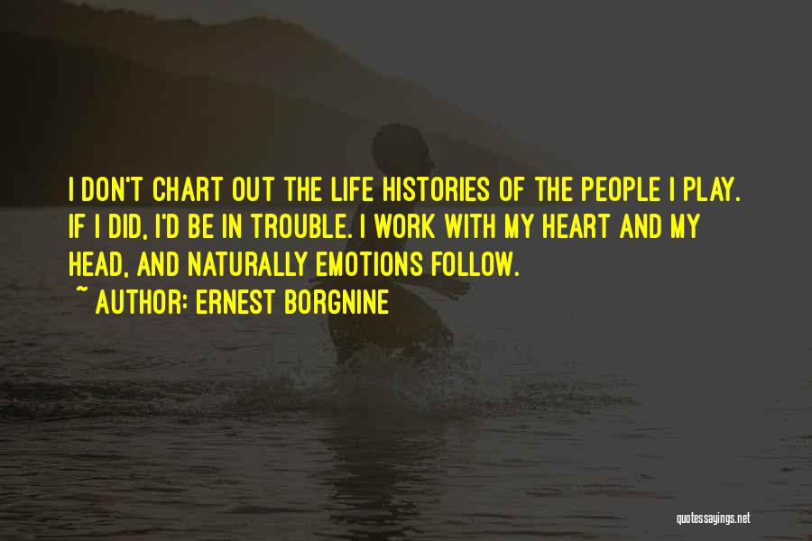 Ernest Borgnine Quotes: I Don't Chart Out The Life Histories Of The People I Play. If I Did, I'd Be In Trouble. I