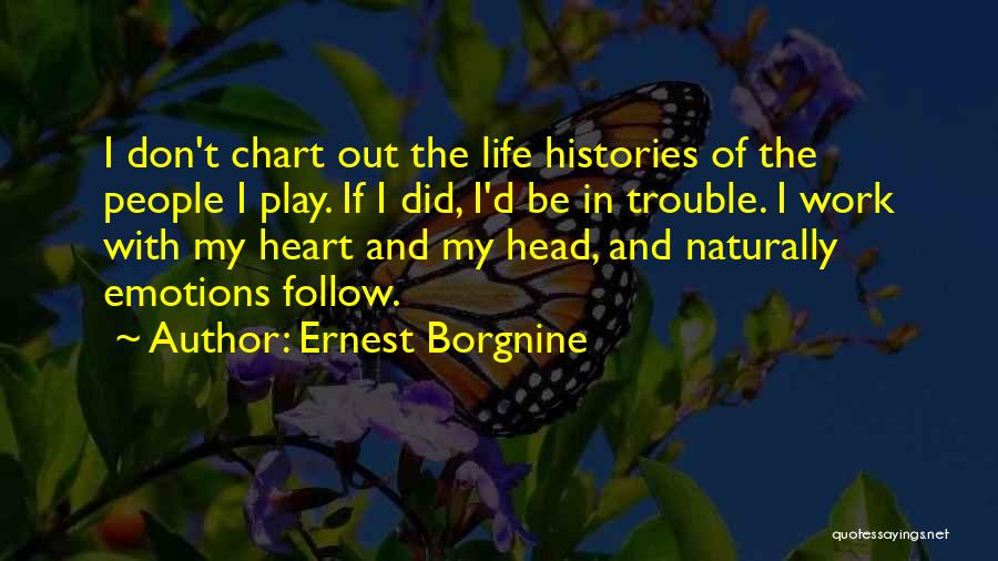 Ernest Borgnine Quotes: I Don't Chart Out The Life Histories Of The People I Play. If I Did, I'd Be In Trouble. I