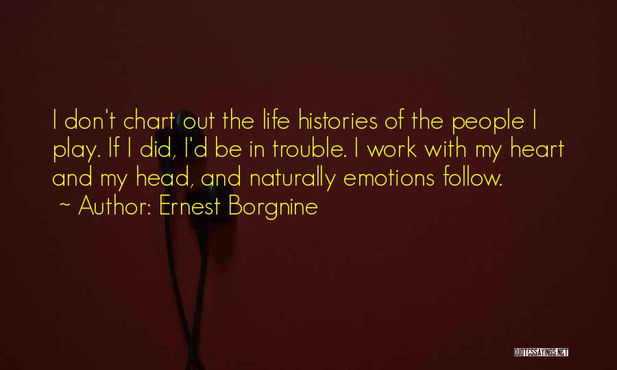 Ernest Borgnine Quotes: I Don't Chart Out The Life Histories Of The People I Play. If I Did, I'd Be In Trouble. I