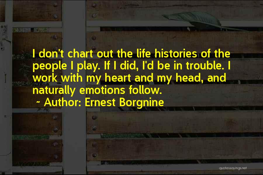 Ernest Borgnine Quotes: I Don't Chart Out The Life Histories Of The People I Play. If I Did, I'd Be In Trouble. I