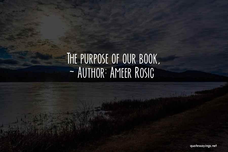 Ameer Rosic Quotes: The Purpose Of Our Book,