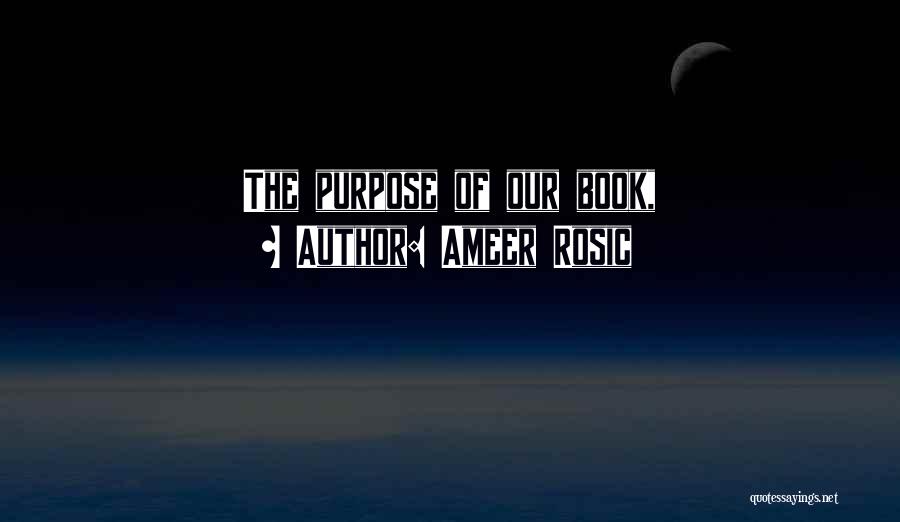 Ameer Rosic Quotes: The Purpose Of Our Book,