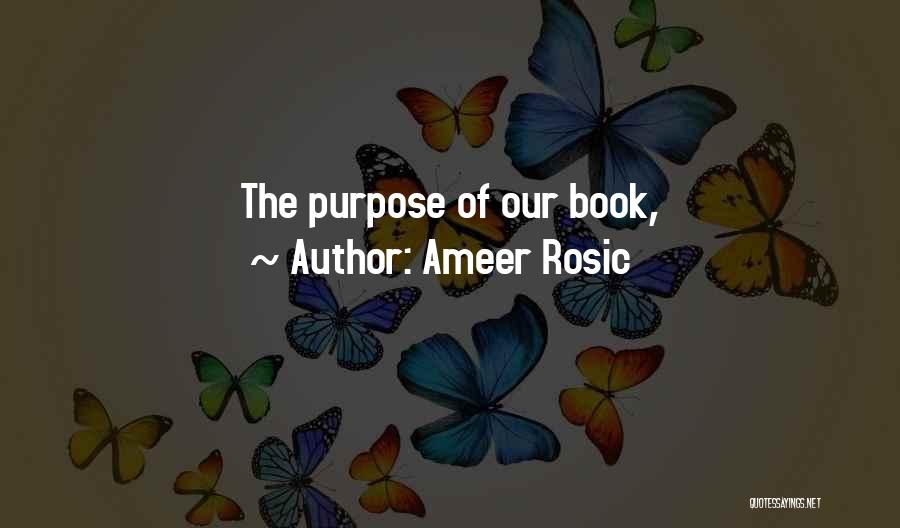 Ameer Rosic Quotes: The Purpose Of Our Book,