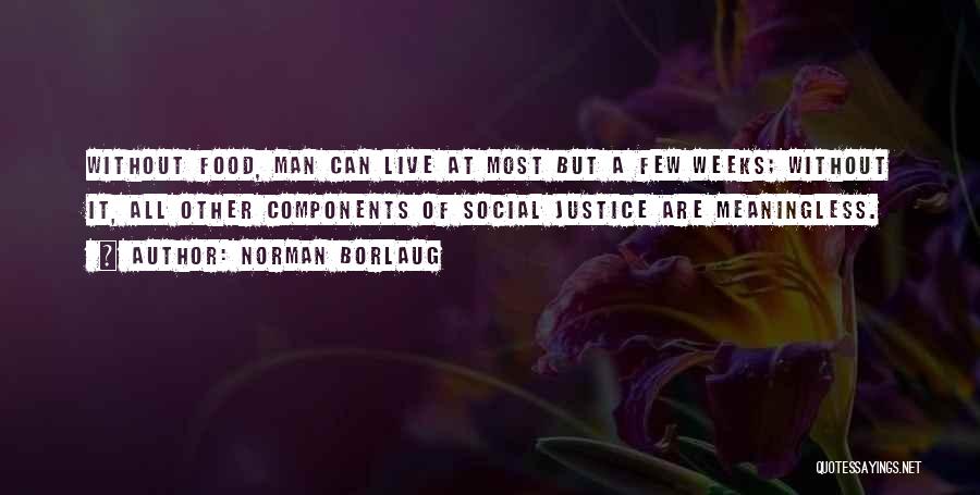 Norman Borlaug Quotes: Without Food, Man Can Live At Most But A Few Weeks; Without It, All Other Components Of Social Justice Are