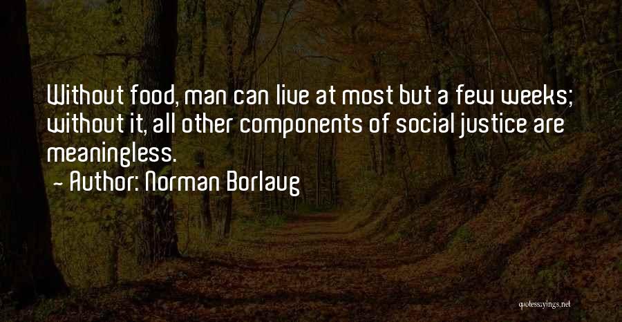 Norman Borlaug Quotes: Without Food, Man Can Live At Most But A Few Weeks; Without It, All Other Components Of Social Justice Are