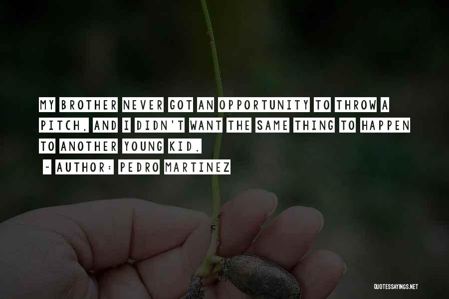 Pedro Martinez Quotes: My Brother Never Got An Opportunity To Throw A Pitch, And I Didn't Want The Same Thing To Happen To