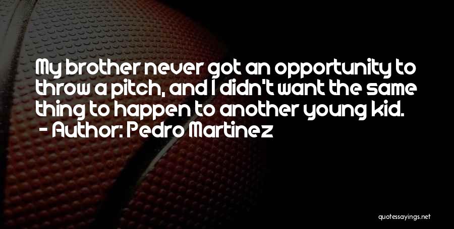 Pedro Martinez Quotes: My Brother Never Got An Opportunity To Throw A Pitch, And I Didn't Want The Same Thing To Happen To