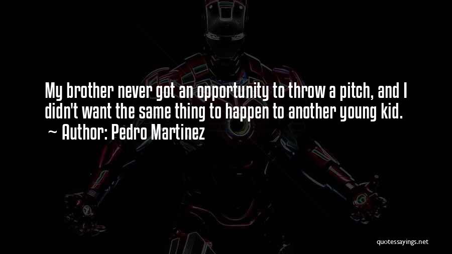 Pedro Martinez Quotes: My Brother Never Got An Opportunity To Throw A Pitch, And I Didn't Want The Same Thing To Happen To