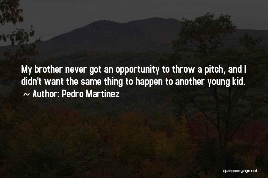 Pedro Martinez Quotes: My Brother Never Got An Opportunity To Throw A Pitch, And I Didn't Want The Same Thing To Happen To