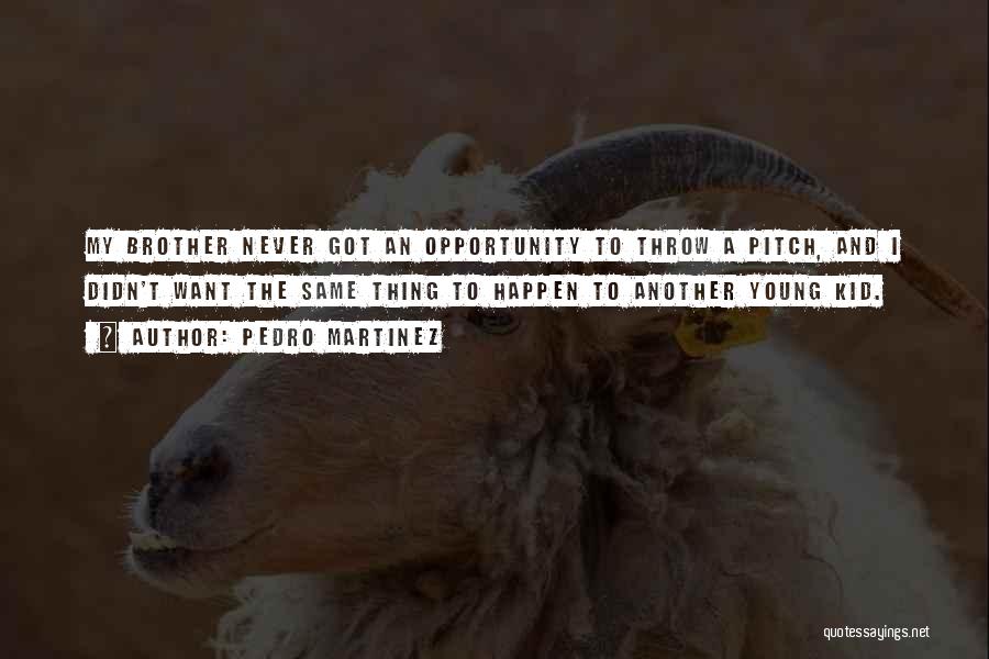 Pedro Martinez Quotes: My Brother Never Got An Opportunity To Throw A Pitch, And I Didn't Want The Same Thing To Happen To
