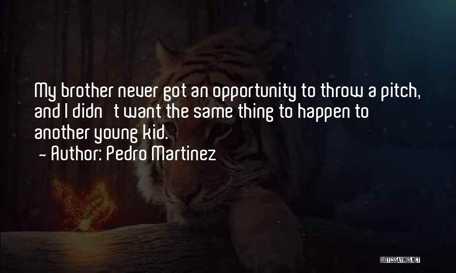 Pedro Martinez Quotes: My Brother Never Got An Opportunity To Throw A Pitch, And I Didn't Want The Same Thing To Happen To