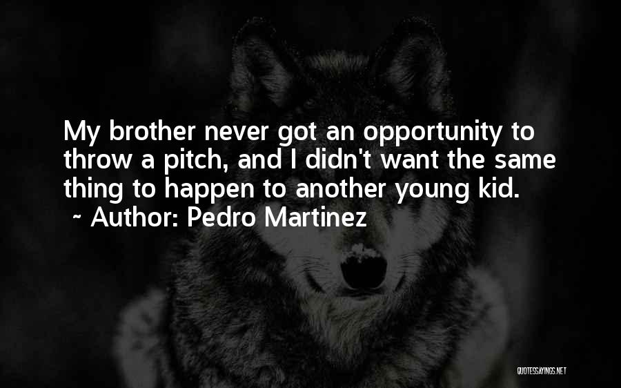 Pedro Martinez Quotes: My Brother Never Got An Opportunity To Throw A Pitch, And I Didn't Want The Same Thing To Happen To