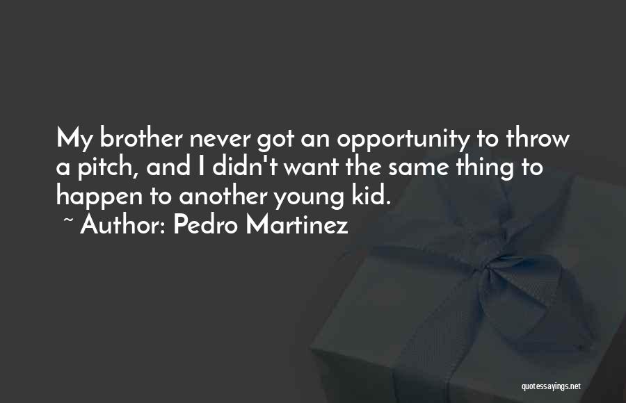 Pedro Martinez Quotes: My Brother Never Got An Opportunity To Throw A Pitch, And I Didn't Want The Same Thing To Happen To