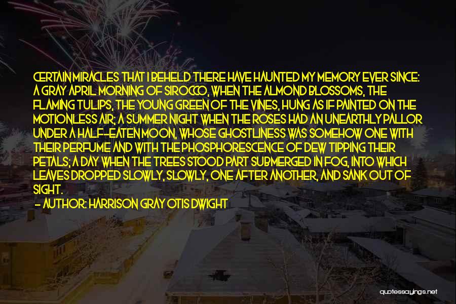 Harrison Gray Otis Dwight Quotes: Certain Miracles That I Beheld There Have Haunted My Memory Ever Since: A Gray April Morning Of Sirocco, When The