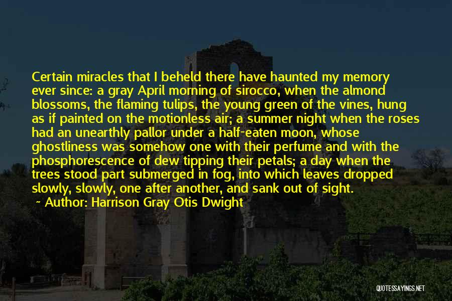 Harrison Gray Otis Dwight Quotes: Certain Miracles That I Beheld There Have Haunted My Memory Ever Since: A Gray April Morning Of Sirocco, When The